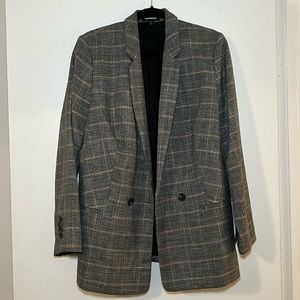 Plaid Boyfriend Fit Express Blazer